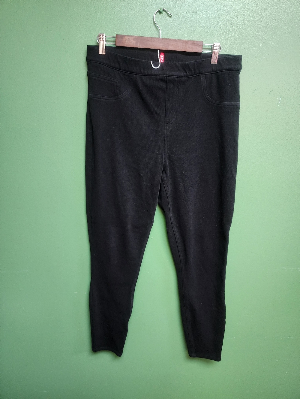 Spanx Black Ponte Leggings Pants Size XL Pull On Stretch Slimming